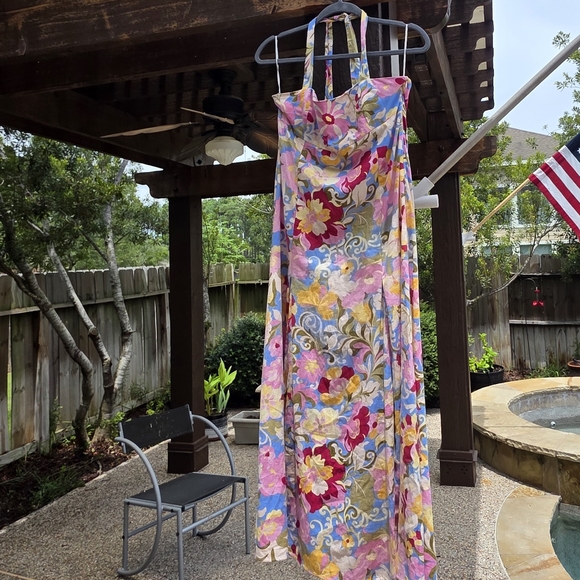 Zara Nwt Floral Halter Maxi Dress - Picture 10 of 15